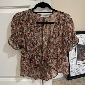Completely OPEN and SEXY floral blouse! Size small!
